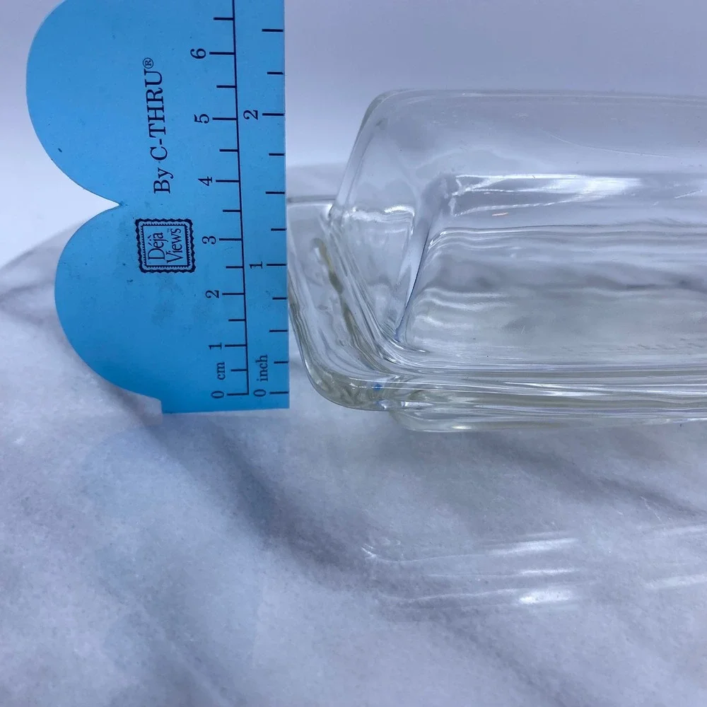 Vintage Pyrex Butter Dish Lid Clear Glass 72-B Rectangular USA Retro Kitchen MCM